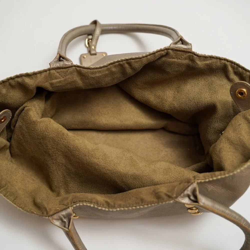 Emma Fox Metallic Hobo Bag With Gold Tone Studs - Picture 8 of 9